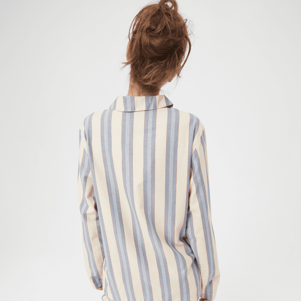 Uno Stripe - Wide Legs - Beige & Blue